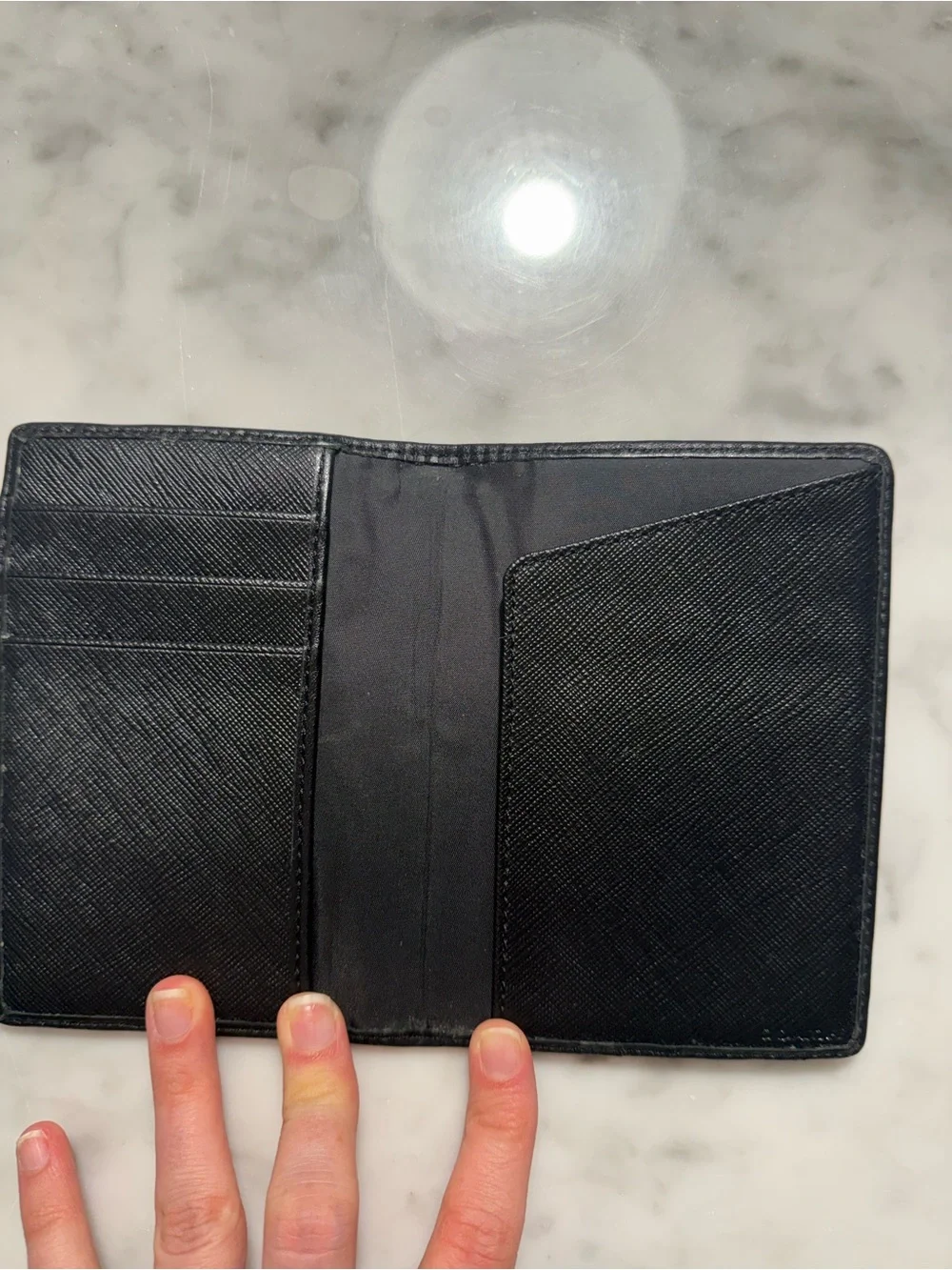 Coach Men's Passport Holder Wallet in Brown and Blue Stripe